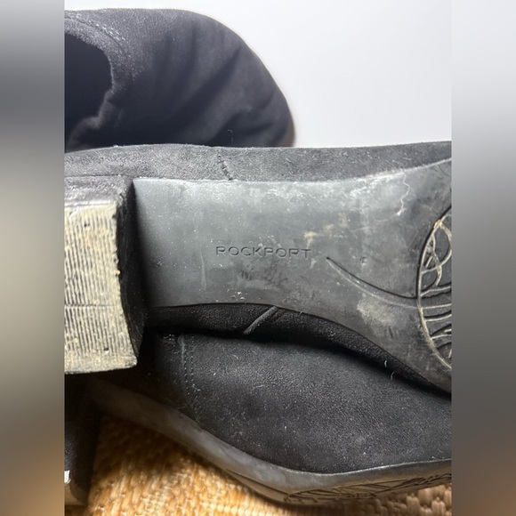 Rockport Women's Black Tall Suede Zip Up Boots,Heeled Boots,Size US 7 - Picture 5 of 9